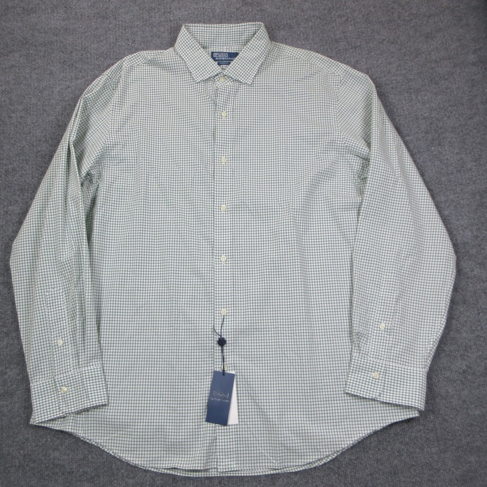 Polo Ralph Lauren Button Down Mens XXL Green Gingham Classic Fit Preppy Office